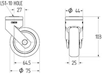 5220PJO075L51-10 - TENTE LEVINA Swivel Caster-2