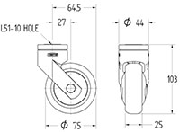 5220PJP075L51-10 - TENTE LEVINA Swivel Caster-2