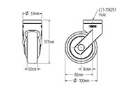 5220PJP100L51-11x29.1 - TENTE LEVINA Swivel Caster-2