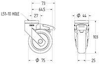 5225PJP075L51-10 - TENTE LEVINA Swivel Caster-2