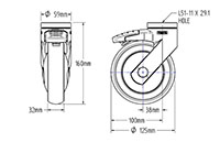 5225PJP125L51-11x29.1 RAL9002 - TENTE LEVINA Swivel Caster-2