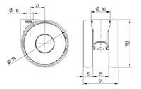 5920PJI075L51-10 RAL7001 - TENTE LINEA Swivel Caster-2