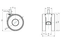 5920PJI075S70-10x15/10 Scan RAL9002 - TENTE LINEA Swivel Caster-2