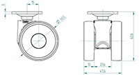 5920UAP050P41-38x38 SET - TENTE LINEA Swivel Caster-2