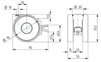 5925UAI065L51-10 RAL7001 - TENTE LINEA Swivel Caster-2