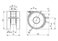 5925UAP100L51-11 RAL9002 - TENTE LINEA Swivel Caster-2