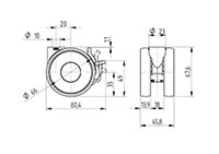 5925UOH065L51-10 KICK PEDAL - TENTE LINEA Swivel Caster-2