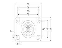 TENTE LEVINA Series 2.95 Inch (in) Wheel Diameter Design Swivel Caster (5320PJO075P52) - 3