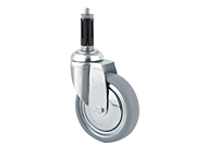 TENTE 2470 Series 3.94 Inch (in) Wheel Diameter Institutional Steel Swivel Caster (2470DIK100R07-Ø31-35)