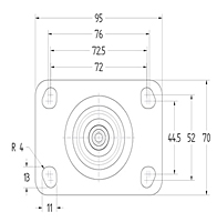 TENTE 1670 Series 3.94 Inch (in) Wheel Diameter Institutional Steel Swivel Caster (1670PJO100P52) - 4