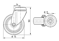 TENTE 2470 Series 120 Pound (lb) Load Capacity Institutional Swivel Casters - 2