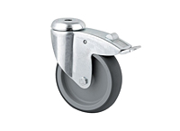 TENTE 2470 Series 2.95 Inch (in) Wheel Diameter Institutional Steel Swivel Caster with Total Lock (2477PIO075P30-11)