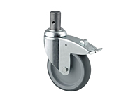 TENTE 2470 Series 4.92 Inch (in) Wheel Diameter Institutional Steel Swivel Caster with Total Lock (2477PJO125R05-28)