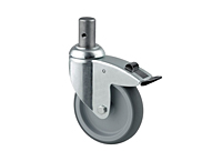 TENTE 2470 Series 4.92 Inch (in) Wheel Diameter Institutional Steel Swivel Caster with Directional Lock (2471PJO125R05-28)