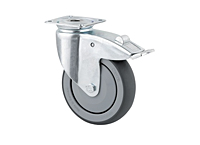 TENTE 2470 Series 2.95 Inch (in) Wheel Diameter Institutional Steel Swivel Caster with Total Lock (2477PIP075P40)