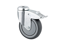 TENTE 2470 Series 3.94 Inch (in) Wheel Diameter Institutional Steel Swivel Caster with Total Lock (2477UAP100P30-11)