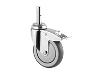 TENTE 7470 Series 3.94 Inch (in) Wheel Diameter Stainless Steel Swivel Caster (7477PJC100R05-18x62 M6/30)