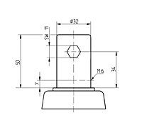 TENTE 5979 Series 1.97 Inch (in) Bolt Length Care Bed Swivel Caster with Central and Total Lock