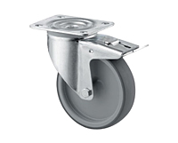 TENTE 3470 Series 3.94 Inch (in) Wheel Diameter Industrial Swivel Caster with Total Lock (3477PJR100P62)