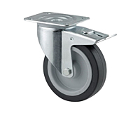 TENTE 3470 Series 3.94 Inch (in) Wheel Diameter Industrial Swivel Caster with Total Lock (3477UER100P62)