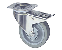 TENTE 8470 Series 100 Millimeter (mm) Wheel Diameter Stainless Steel Swivel Caster with Total Lock (8477UFX100P62)