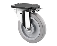 TENTE 8470 Series 160 Millimeter (mm) Wheel Diameter Stainless Steel Swivel Caster with Central and Total Lock (8476UFX160P67)