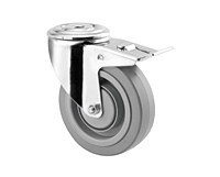 TENTE 8470 Series 3.94 Inch (in) Wheel Diameter Stainless Steel Swivel Caster with Total Lock (8477UFX100P30-11)