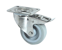 TENTE 8470 Series 3.94 Inch (in) Wheel Diameter Stainless Steel Swivel Caster with Total Lock (8477UFD100P62)