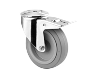 TENTE 8470 Series 3.94 Inch (in) Wheel Diameter Stainless Steel Swivel Caster with Total Lock (8477UFD100P30-11)