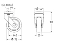 TENTE LEVINA Series 2.95 Inch (in) Wheel Diameter Design Swivel Caster (5320PJO075B10 11x31) - 2