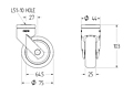 TENTE LEVINA Series 2.95 Inch (in) Wheel Diameter Design Swivel Caster (5320PJO075S70-12.4x25) - 2