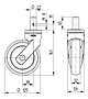 TENTE LEVINA Series 4.92 Inch (in) Wheel Diameter Design Swivel Caster (5370PJP125R05-25.4) - 2