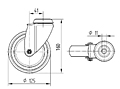 TENTE 2470 Series 4.92 Inch (in) Wheel Diameter Institutional Steel Swivel Caster (2470DIK125P30-11) - 2