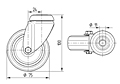 TENTE 2470 Series 120 Pound (lb) Load Capacity Institutional Swivel Casters - 2