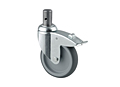 TENTE 2470 Series 4.92 Inch (in) Wheel Diameter Institutional Steel Swivel Caster with Total Lock (2477PJO125R05-28)