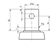 TENTE 1940 Series 1.77 Inch (in) Bolt Length Care Bed Swivel Caster (1940PJP100R05-32) - 3